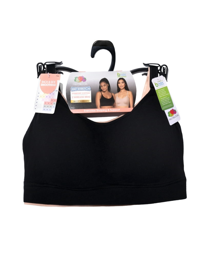 Fruit of the Loom Wireless Bra 2 Pack, Style FT942, Sizes S