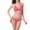 Hot Pink, variant on Bixock Swimsuit for Women,Bikinis Sets for Women,Women's Swimsuit Solid Color 2 Piece Bikini with Ties Side for Lift and Support Swimsuit Set