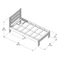 thumbnail image 6 of Max & Lily Twin Bed Frame, Farmhouse Solid Wood Platform Bed with Slatted Headboard, Driftwood, 6 of 7