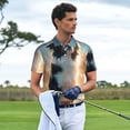 thumbnail image 3 of Honeii Cloud Border Collie print Polo Shirt, a classic short-sleeved, button-down golf shirt designed for menLarge, 3 of 6
