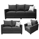 thumbnail image 1 of Sala Modular 3-2-1 El Bazar Store Atlanta Lino Gris Oxford Sofa Love seat sillon, 1 of 8