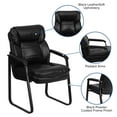 thumbnail image 5 of BizChair Black LeatherSoft Executive Side Reception Chair with Lumbar Support and Sled Base, 5 of 12