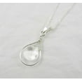 thumbnail image 2 of Sterling Silver Wire-Wrapped Crystal Teardrop Necklace, Clear, 20 Inch, 2 of 2
