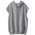 thumbnail image 2 of WUSUOWEI Sweatshirt For Women Sleeveless Hooded Sweatshirt Zip Up Casual Womens Tunic Top with Splice Design L, 2 of 7