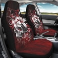 thumbnail image 4 of Binienty Floral Skull Car Seat Covers 4-Piece Set Universal Automotive Bucket Seat Covers for Truck SUV Sedan Stretchable Comfortable Bench Protectors Washable Fabric, 4 of 7