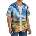 thumbnail image 2 of Gukieu Western Desert Cactus Print Men's Short-sleeved Shirts, Button-down Pocket Shirts, T-shirts, Beach Vacation Travel Summer Clothing-X-Large, 2 of 5