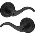 thumbnail image 1 of Baldwin Reserve ENCURRTRR190 Entry Right Hand Curve Lever and Traditional Round Rose with 6AL Latch and Dual Strike Satin Black Finish, 1 of 1
