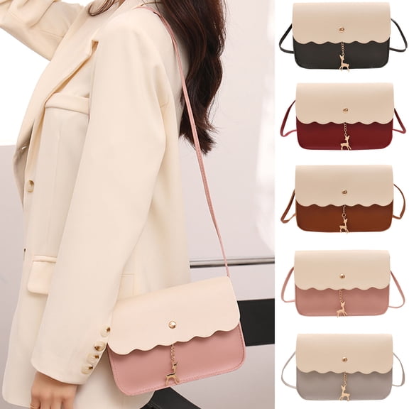 CAIXIA Crossbody Purses For WomenLace Deer Pattern Color Matching Messenger Crossbody Bag, Mini Mobile Phone Wallet Shoulder Purse