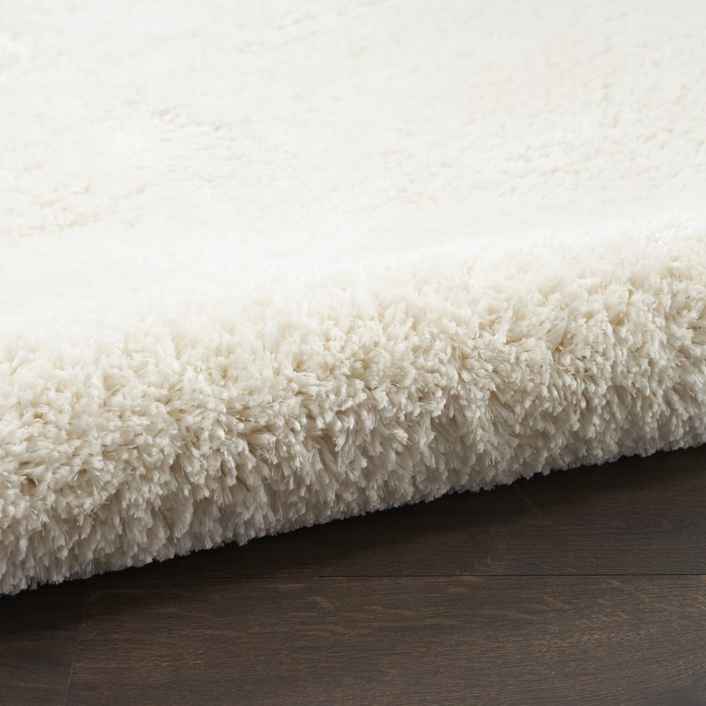 Nourison Luxurious Shag Ivory 7'10" x 9'10" Area Rug, Solid, Plush, Bed Room, Living Room, Dining Room, Kitchen, Easy Cleaning, Non Shedding,