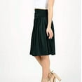 thumbnail image 7 of Mrat Linen Skirt Women Midi Skirt with Pockets Below the Knee Length Ruched Waisted Flowy Midi Skirt Cute Skirts for Women S-100 Black 3XL, 7 of 7
