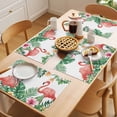 thumbnail image 5 of Pink Flamingo Birds Placemats Set of 8 Summer Tropical Plants Flowers Place Mats Indoor Wipeable Table Mats Washable Cloth Dining Table Placemats for Kitchen Holiday Party Home Decor 13x19 Inch, 5 of 9