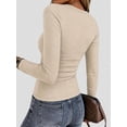 thumbnail image 6 of Zeagoo Women Basic Tee Long Sleeve Tops Crewneck Ribbed Knit Fitted Tshirts Dressy Casual Fall Clothes, 6 of 6