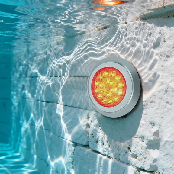 Peakora 54W Pool Light for Inground Pool 11.8in Diameter LED Light for Swimming Pools Diverse Rgbw Colors Comes with 5.9 Ft Cord & Remote Control Fits for Pools & Spas IP68