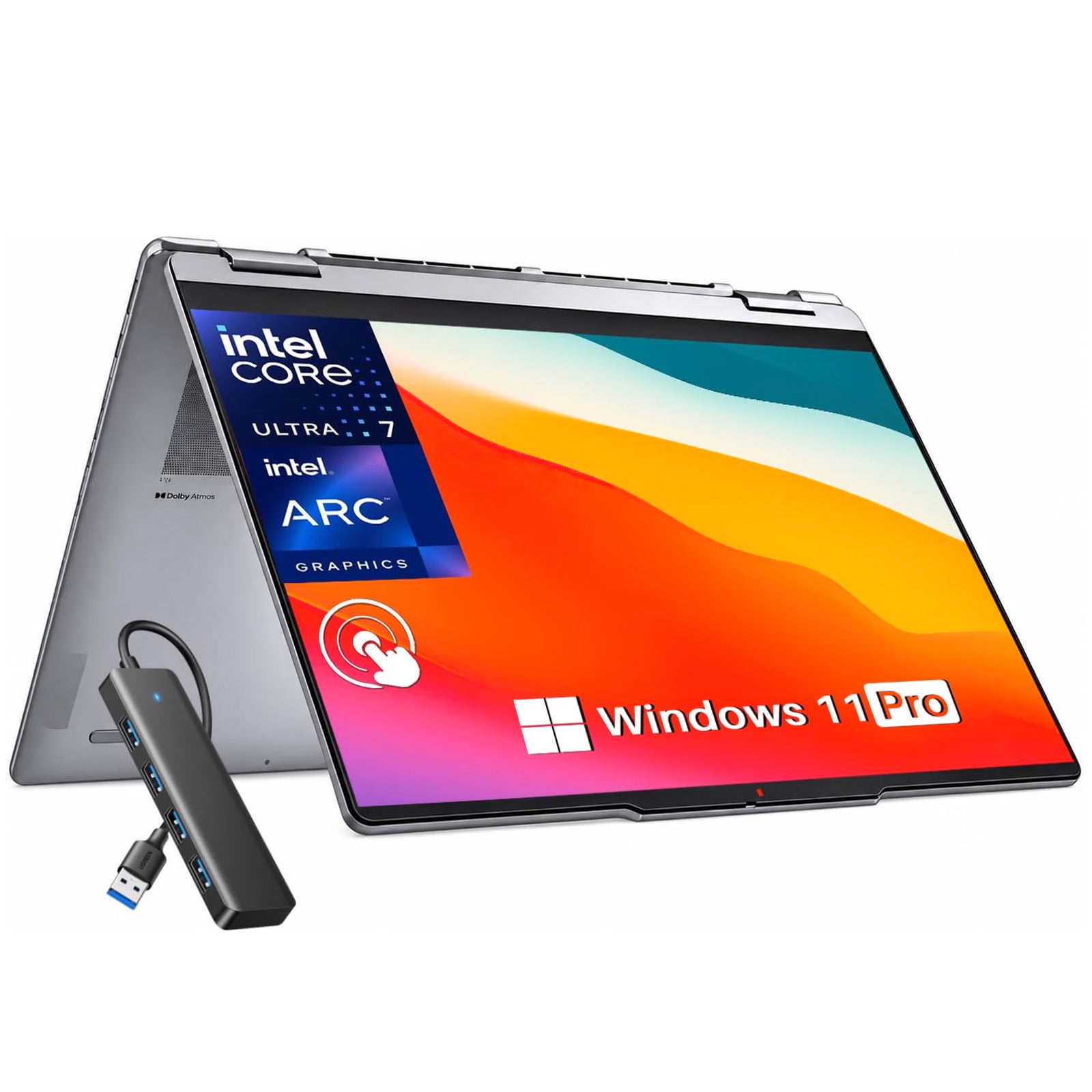 Lenovo Yoga 7i 2-in-1 16" Touchscreen Laptop 16GB RAM 512GB Core Ultra 7 256V, 16" 300 nits IPS, Intel Arc Graphics, Fingerprint, Backlit KB, Windows 11 Pro
