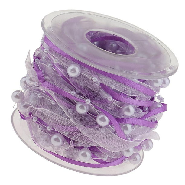 Guirnalda de perlas Ogranza de 10 m - Cordón decorativo para collar de perlas DIY Lila