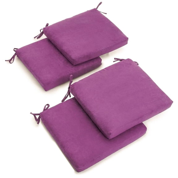 20-inch by 19-inch Solid Microsuede Chair Cushions (Set of 4) 93454-4CH-MS-UV