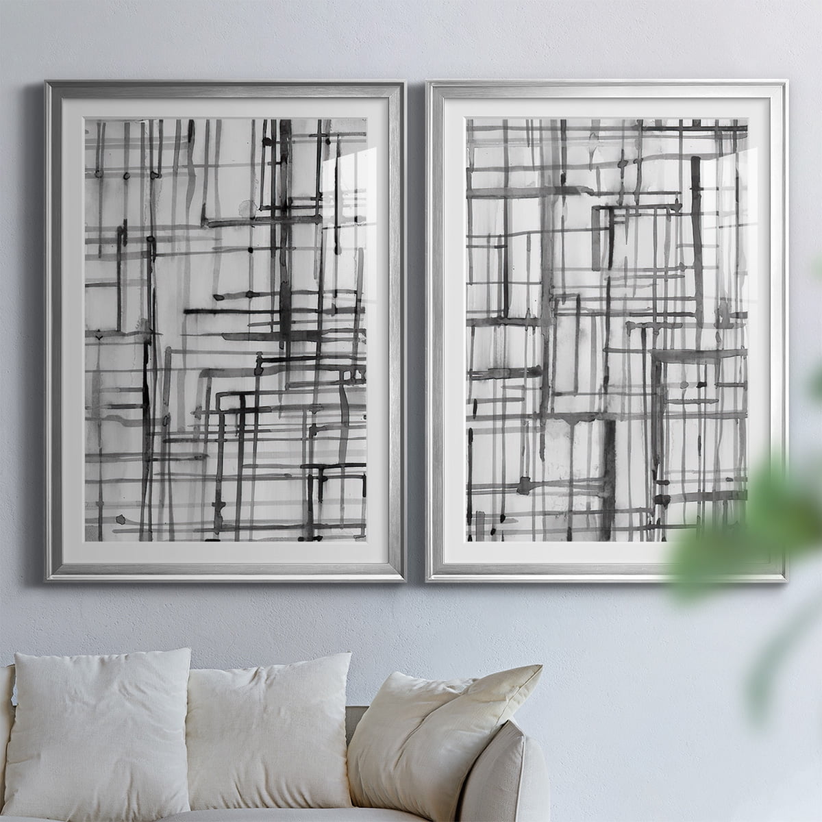 Wexford Home Line Meditation I Premium Framed Print, 18.5" x 24.5" - Ready to Hang, Silver (Set of 2)