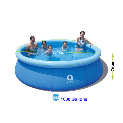 Large Swimming Pool for Family Kids Adults Quick  Set Full-Size Inflatable Above Ground 10 ft x 30 " Summer Water Outdoor Backyard Garden - image 5 of 5