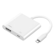 Adaptateur de câble HDMI Lightning vers Digital AV TV avec port de charge Lightning pour iPad Air iPhone 6 6S 7 7Plus Couleur: Blanc