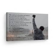 Smile Art Design Rocky Balboa Speech Canvas Print Motivational Quote Hope Artwork Boxing Sylvester Stallone Living Room Home Decoration Wall Art Ready to Hang- Made in the USA - 8x12