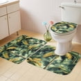 thumbnail image 4 of Tropical Trees Bathroom Rugs Set Watercolor Summer Forest Paintings Non Slip Absorbent Soft Bath Mats 3 Piece Set with Bathroom Rug, U-Shaped Floor Mat, Toilet Seat Cover Large Size, 4 of 9