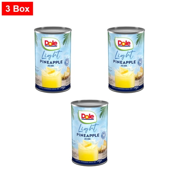 Dole Light Pineapple Juice Drink Can 46 fl oz - 3 Box