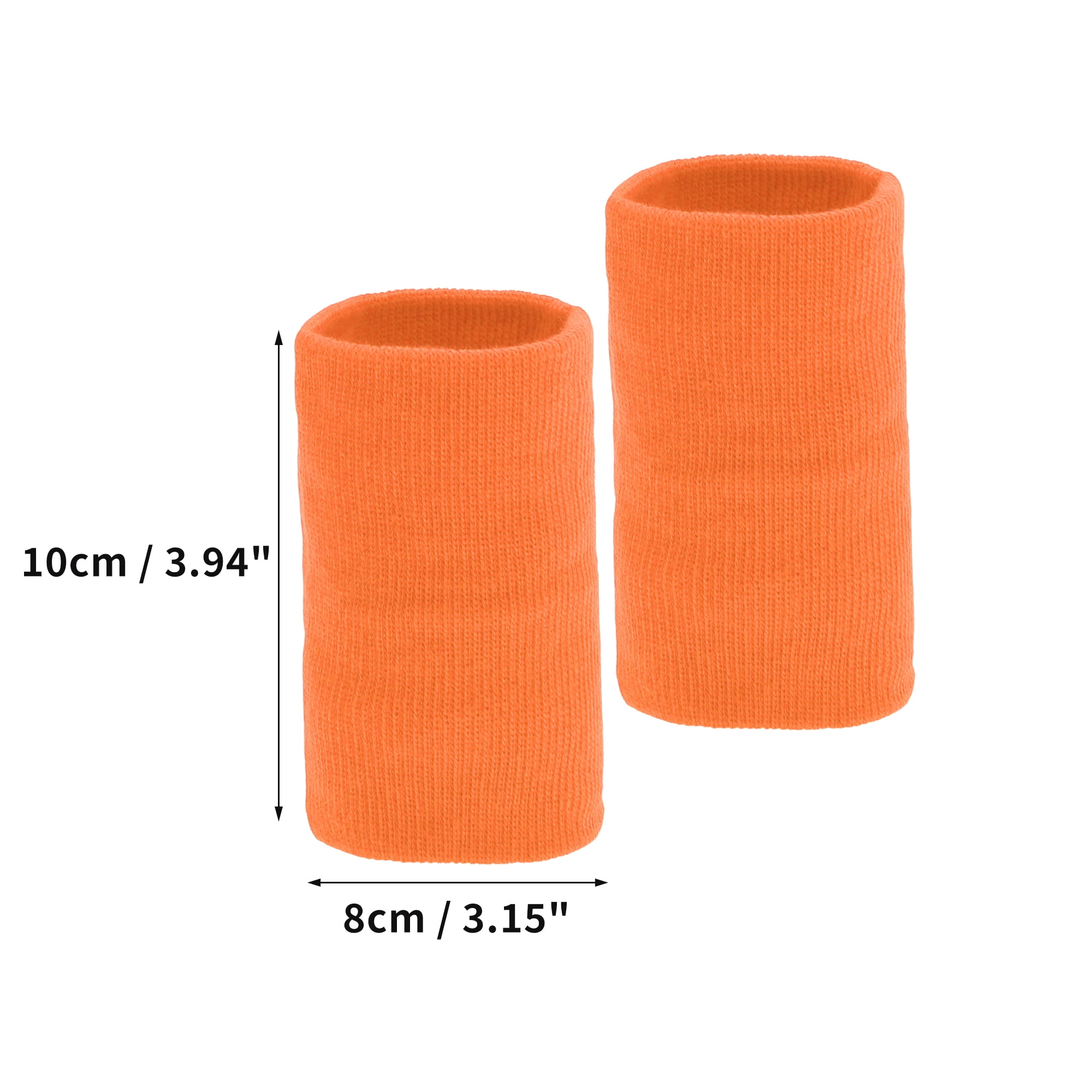 Unique Bargains 1 Pair of Sweat Absorbent Quick Drying Sports Wristbands Orange M