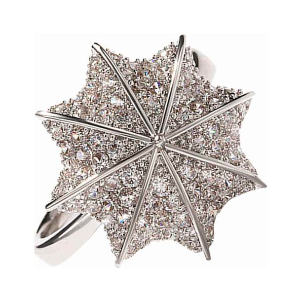 Qarigey Anillo de diamantes de imitación con forma de paraguas para mujer, anillo para chica de regalo de compromiso de cóctel chapado en Ropa, zapatos y accesorios Miscelánea platino Talla 7