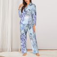 thumbnail image 2 of Hirioo Bird Butterfly Stripe for Women's Pajama Sets 2 Piece Pjs Women's Long-Sleeved Pajama Set Button Down Sleepwear,S-XXL-XX-Large, 2 of 7