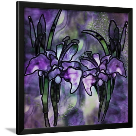 Handmade Stained Glass Art - Stained Glass Orchids Framed Print Wall Art By Mindy Sommers