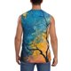 thumbnail image 4 of Fotbe Abstract Night Sky Tree Men's Camiseta sin Mangas Estampada para Hombres, Playera Casual para Gimnasio, Entrenamiento, Playa-3X-Large, 4 of 7