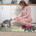thumbnail image 3 of Gray Floral and Petal Pattern Kitchen Rugs Sets Of 2,Anti Fatigue Kitchen Mat Rugs Non Slip Washable,Decorative Kitchen Floor Mats for Kitchen,Sink,Laundry,17"x30"+17"x47", 3 of 7