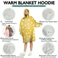 thumbnail image 5 of Yellow Dog Paw Footprint Wearable Oversized Blanket,Wearable Blanket Hoodie for Adults,Cozy Hooded Blankets with Super Pockets,Super Warm Fuzzy Pullover for Women & Men, 5 of 6
