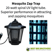 Best Bee Brothers Outdoor 0.5 Acres Hanging Zapper Fly Trap with Small Brush, Black, 1 Count