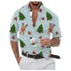 thumbnail image 4 of Camisa informal de manga larga con botones para hombre, con estampado 3D de muñeco de nieve navideño, para exteriores, ropa para hombre, día de Navidad 2024, 4 of 5