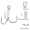 thumbnail image 4 of 3/0# 1.57" Treble Fish Hooks Carbon Steel Bend Hook with Barbs, White 50 Pack, 4 of 6