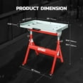 thumbnail image 7 of DNA MOTORING TOOLS-00461 Carbon Steel Welding Table 30'' x 20'' 400lbs Loding Capacity, Adjustable Angle & Height, Portable Work Bench with 2 Fixed Wheels, 7 of 7