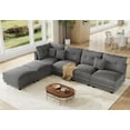 thumbnail image 5 of LLappuil Modular Sectional Sofa, 6 Seat Corduroy Sectional Sofa with Storage, 5 Back Cushion 5 Throw Pillow Gray, 5 of 8