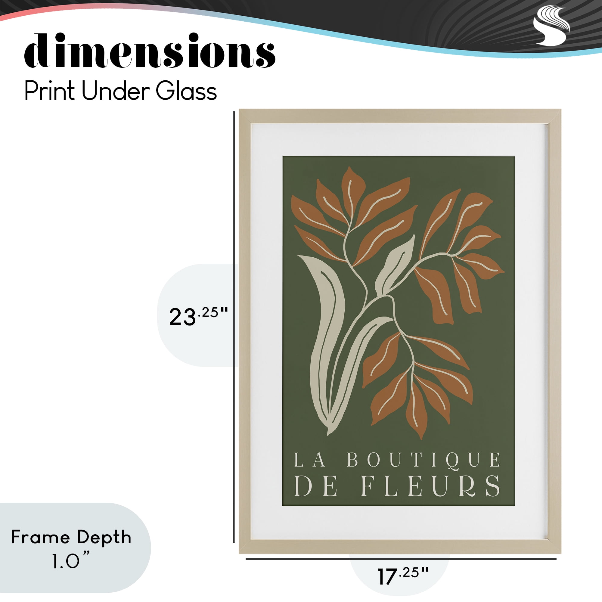 Stupell Industries Flower Shop Midcentury Minimal Birch Framed Print Under Glass, design by Emily Navas