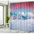 thumbnail image 5 of Ambesonne Landscape Shower Curtain, Sunset Snowy Winter, 69"Wx84"L, Dark Coral Sky Blue, 5 of 5