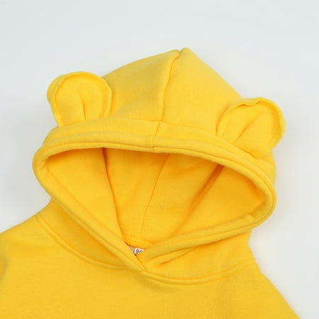

Cathalem Grandma Hoodie Cute Ear Hoodie Sweatshirt Baby Top Boys Girls Solid Toddler Boys Tops Blank Hoodies Childrenscostume Yellow 12-24 Months