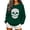 Dark Green [Halloween Shirts for Women Clearance Sales], variant on WEIWEN Halloween Sweatshirts for Women Oversized Skull Printed Long Sleeve Fall Outfits Halloween Sweaters for Women Going Out Tops Women's Clothing Spooky Season Clothes Dark Green, S