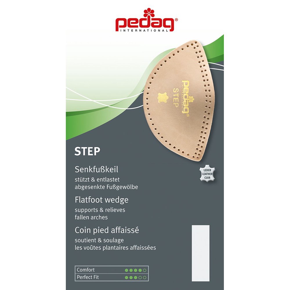 Step Self Adhesive Leather Arch Support Inserts, Tan, US W1113/M710/EU 4143