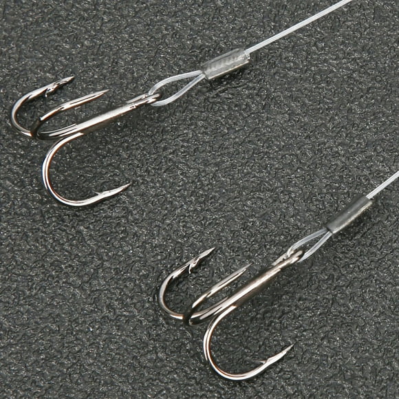 LAFGUR Hameçon de Pêche, 2 Pack Ligne de Pêche 10cm Hameçon Triple Hameçon Appât Souple pour Leurre Pêche, Hameçon de Pêche