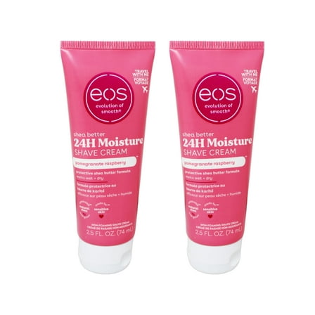 2 Pack eos Shave Cream Pomegranate Raspberry, 2.5 oz each