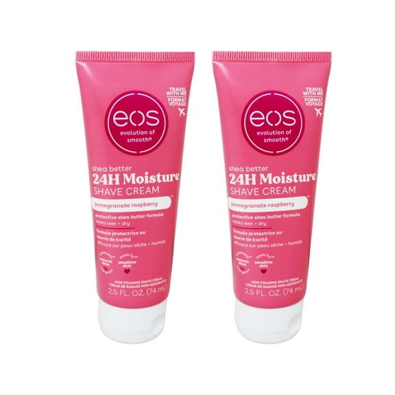 2 Pack eos Shave Cream Pomegranate Raspberry, 2.5 oz each