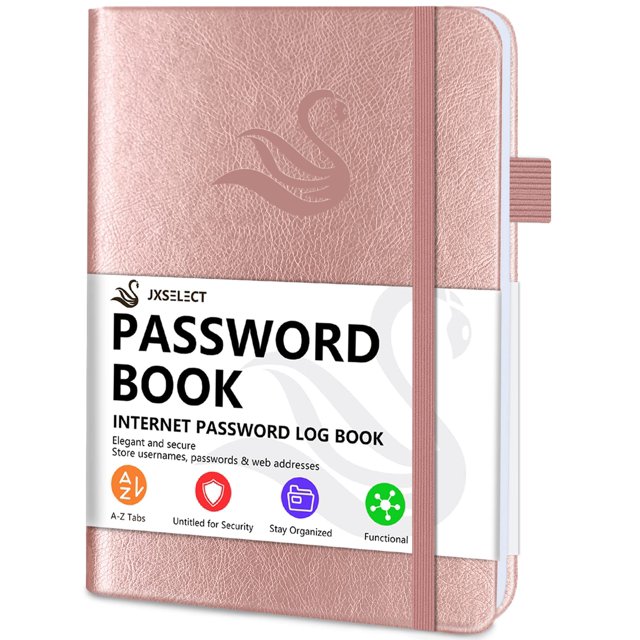 Libro de contraseñas JXSELECT Elegant con pestañas alfabéticas