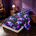 thumbnail image 2 of Manfei Fantasy Dragon Animals Twin Sheets,Vintage Stars Moon Bedding,Blue Purple,3 Pieces,1 Flat Sheet,1 Fitted Sheet and 1 Pillowcase, 2 of 6