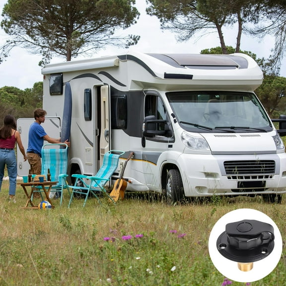 SWETRACE Rv Water Inlet Flange Black ABS 1 Fresh Water Tank Drain