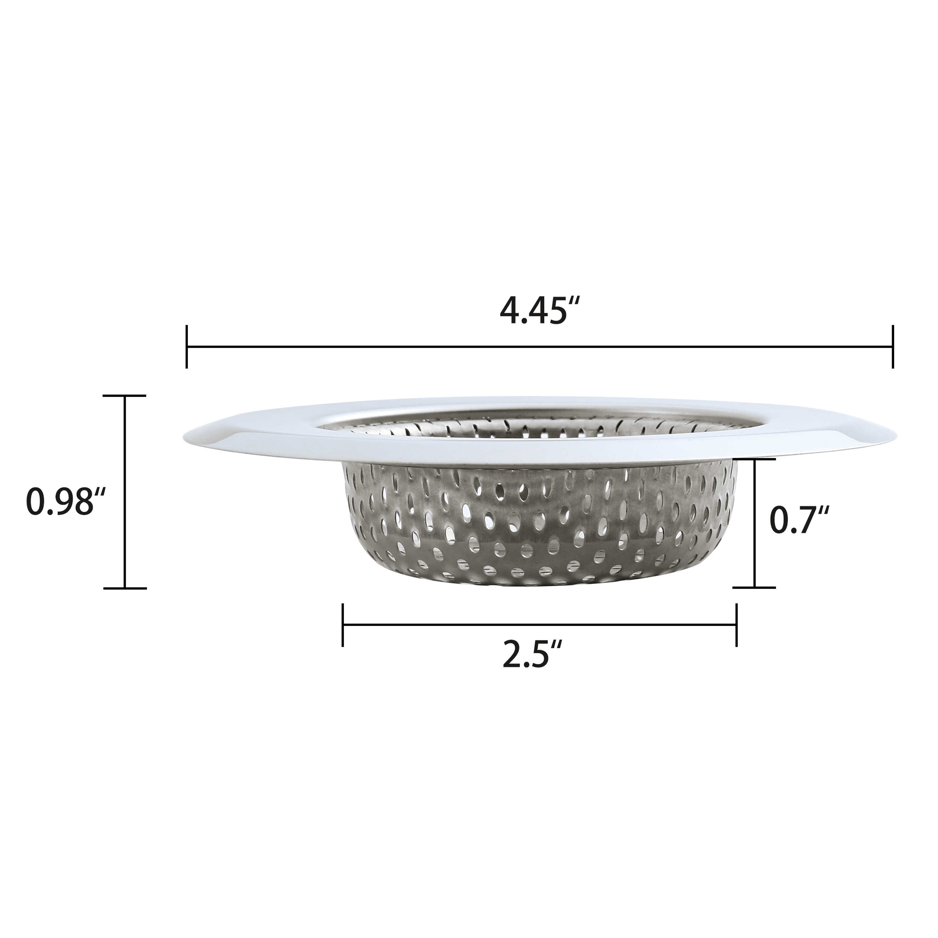 Mainstays Stainless Steel Kitchen Sink Drain Strainer 4.45" - Durable Food Catcher Chrome